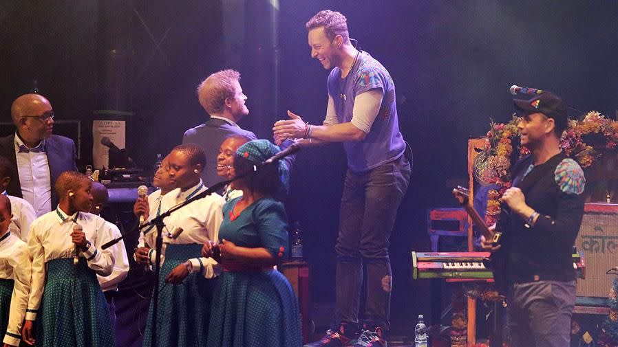 Prince Harry with Chris Martin.