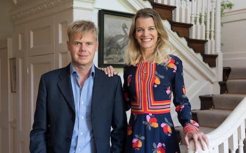 Julie Montagu and her husband Luke were married at his country house, Mapperton - Credit:  Andrew Crowley