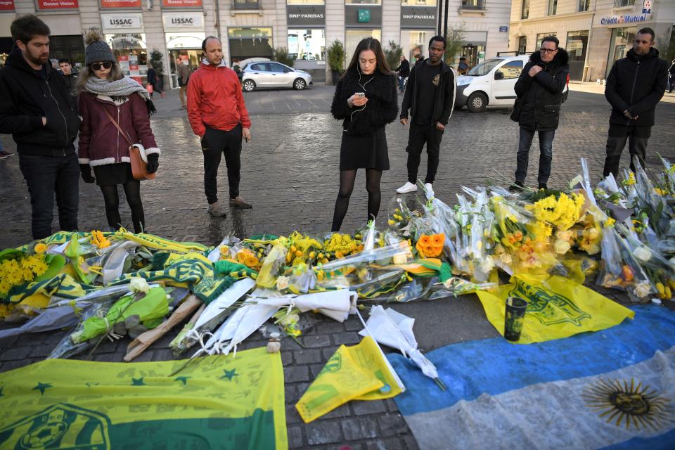 <p>Tributes in Nantes for Emiliano Sala (Getty Images) </p>