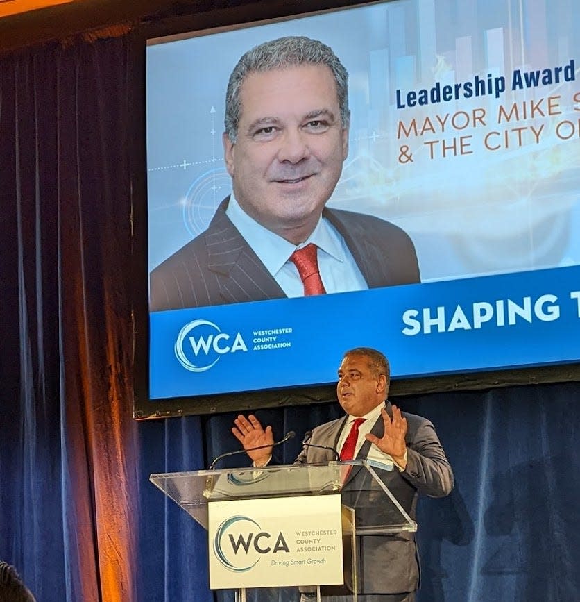 Yonkers Mayor Mike Spano was given the Leadership Award  by the Westchester County Association on Nov. 17, 2022  at the Tarrytown Marriott.