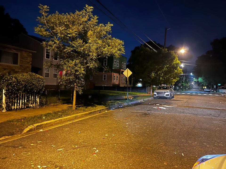 Meade Street is seen after multiple people were shot (AP)