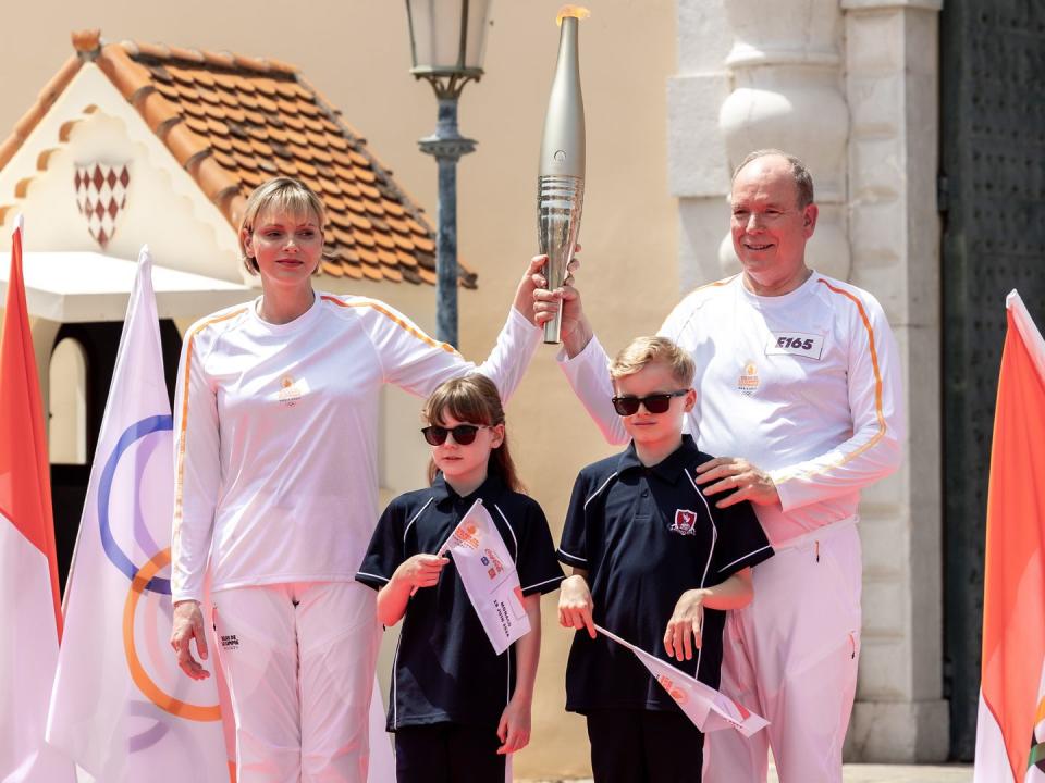 olympic flame for the paris 2024 games arrives in monaco