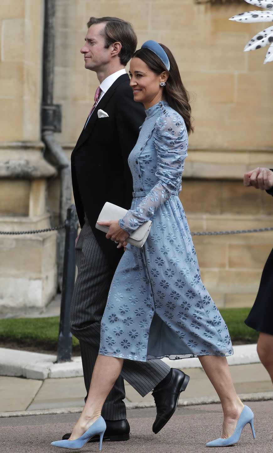 James Matthews and Pippa Middleton make their way to the services