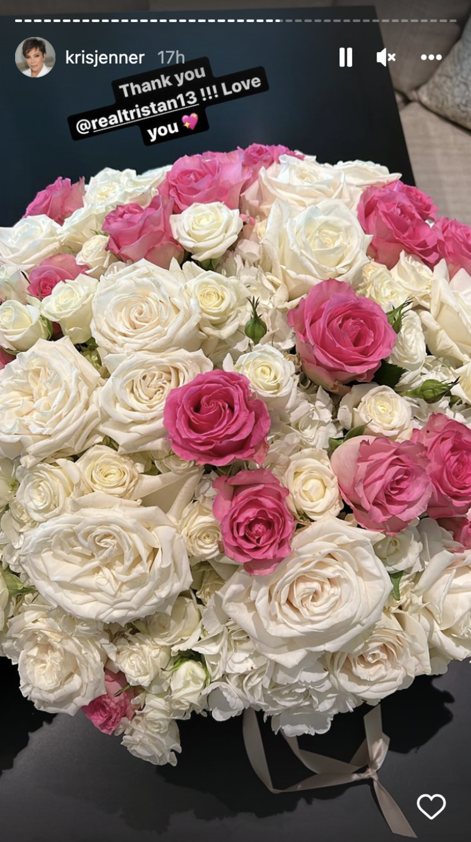 Tristan Thompson gifts Kris Jenner roses for Mother’s Day (Instagram / Kris Jenner)