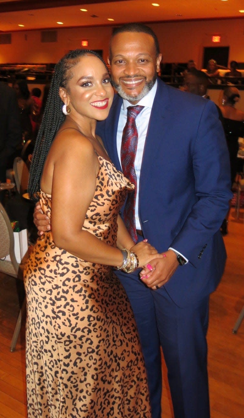 Kimberly Brown and husband U.S.Attorney Brandon Brown at the Krewe of Sobek's coronation event on September 9, 2023.