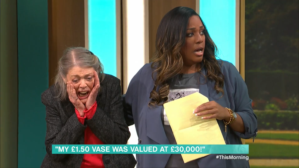 Alison Hammond consoled the owner of a £30,000 vase apparently smashed by Dermot O'Leary on This Morning. (ITV)
