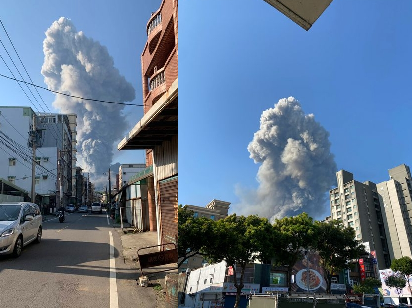 桃園地區的民眾也在網路上分享濃煙景象，還有人直說看起來像發生爆炸。（翻攝自PTT）