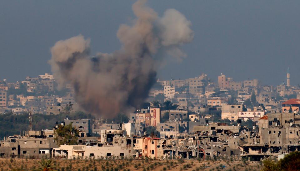 Smoke rises in the northern Gaza Strip following an Israeli airstrike (EPA)