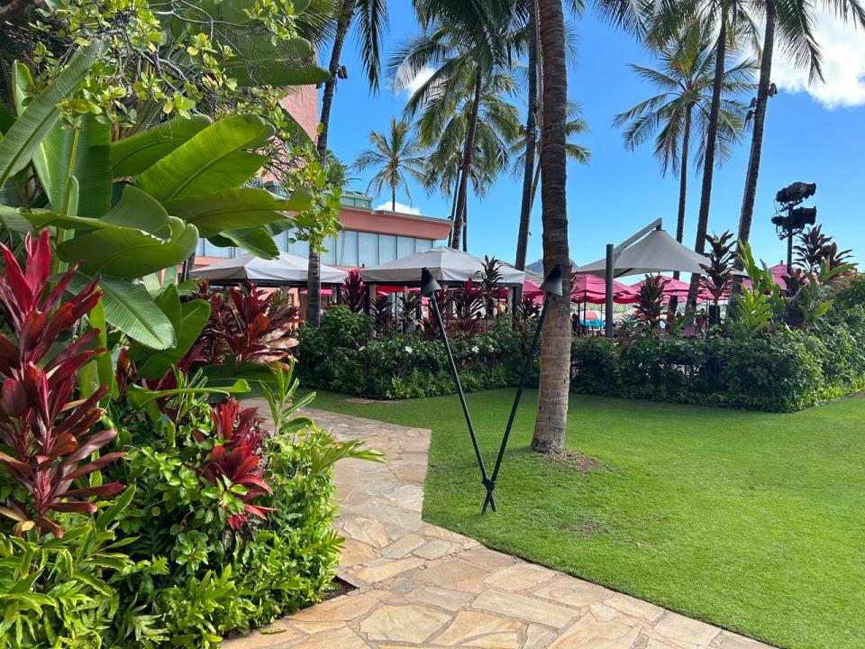 Grounds outside of Royal Hawaiian Pink Hotel 