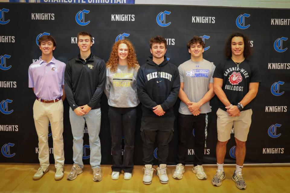 Charlotte Christian signees on National Signing Day Feb 7 2024