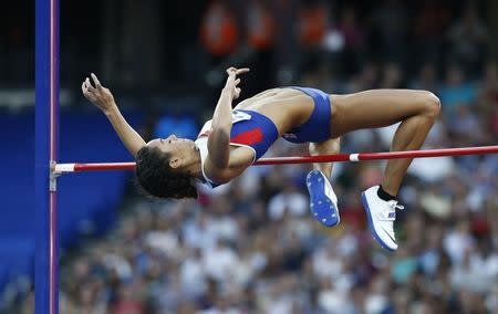 Britain Athletics - 2016 London Anniversary Games - Queen Elizabeth Olympic Park, Stratford, London - 22/7/16 Great Britain's Katarina Johnson-Thompson in action during the Women's High Jump Reuters / Eddie Keogh Livepic