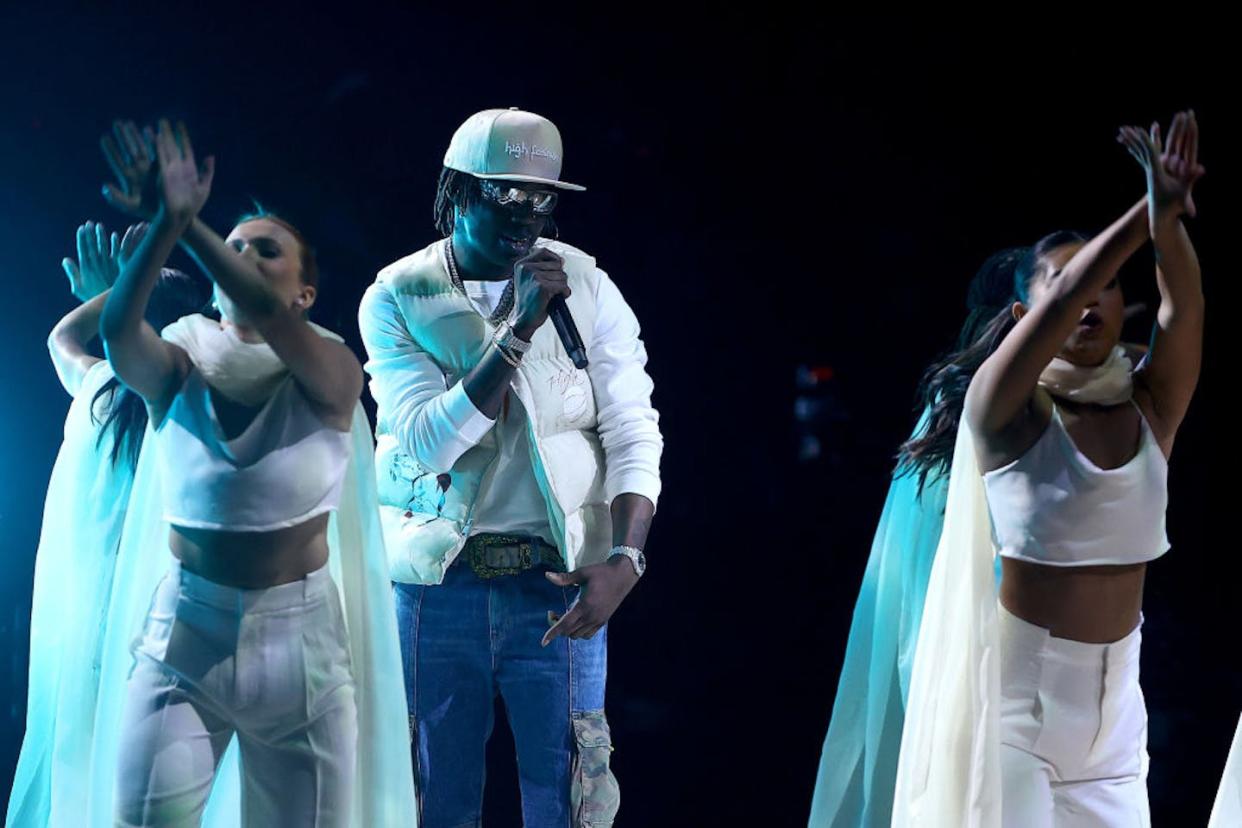 Rema performing in the US. His hit Calm Down has gone viral - in part thanks to a choreographer named Loïc Reyel. Tim Nwachukwu/Getty Images