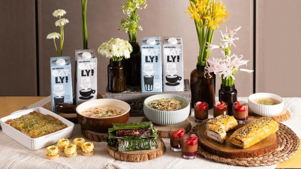 茶苑綠色星球X Oatly 燕麥奶。（圖／台北君悅提供）