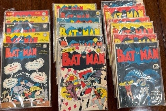 Several pre-World War II comic books and baseball cards are up for auction after a Manchester man left behind an estate to be sold in North Hampton for the benefit of the University of New Hampshire Scholarship Fund.