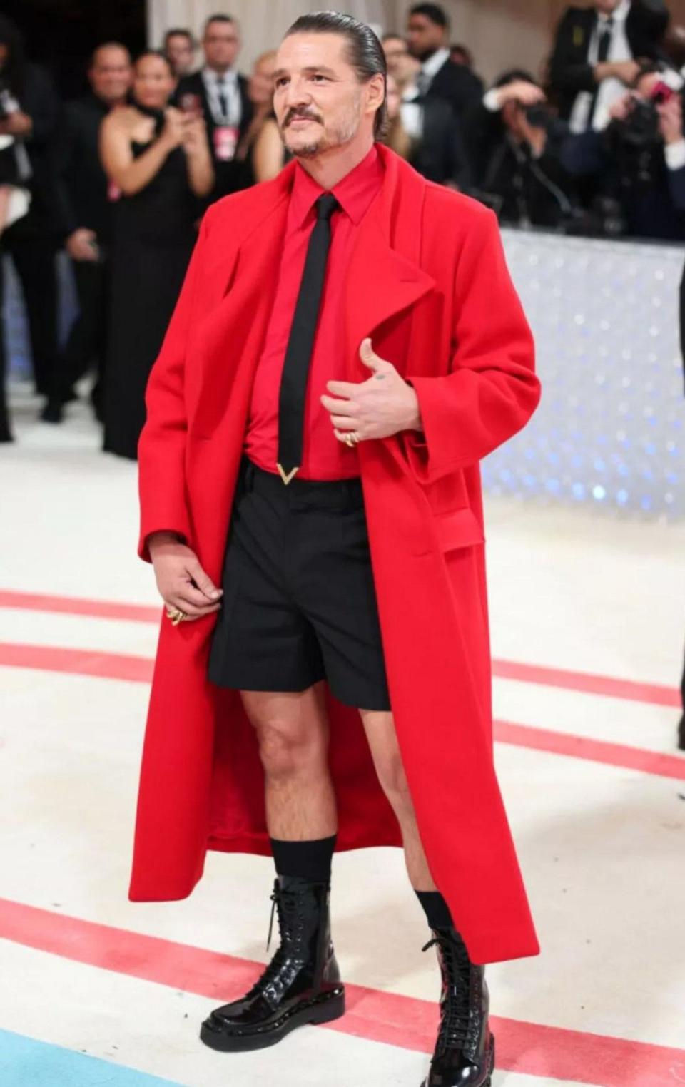 Pedro Pascal turned heads in his red and black get up at this year's Met Gala