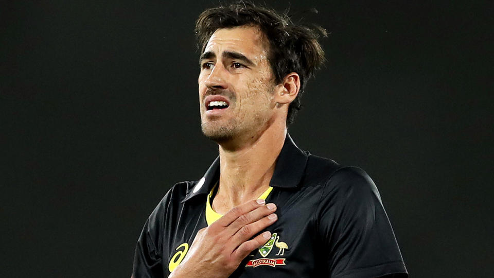 Mitchell Starc has left the Australian bubble to deal with an illness in the family. (Photo by Mark Kolbe/Getty Images)