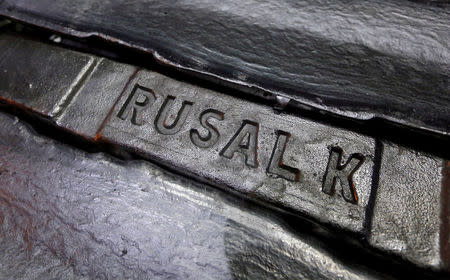 FILE PHOTO: Aluminium ingots are seen stored at the foundry shop of the Rusal Krasnoyarsk aluminium smelter in the Siberian city of Krasnoyarsk, Russia November 9, 2017. REUTERS/Ilya Naymushin/File Photo