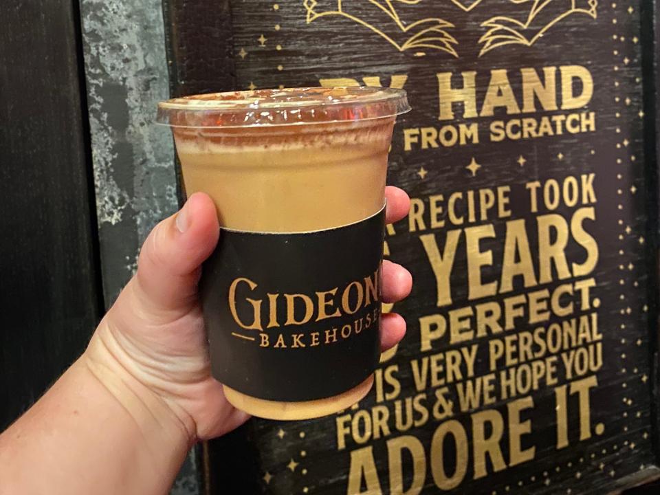 peanut butter cold brew from gideons bakehouse disney springs
