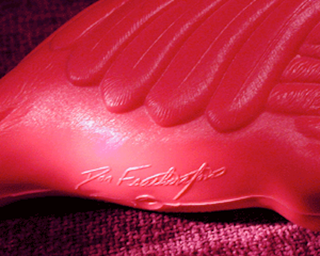 donald-featherstone-signature-on-a-plastic-flamingo