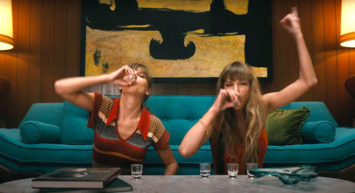 taylor swift drinking with herself