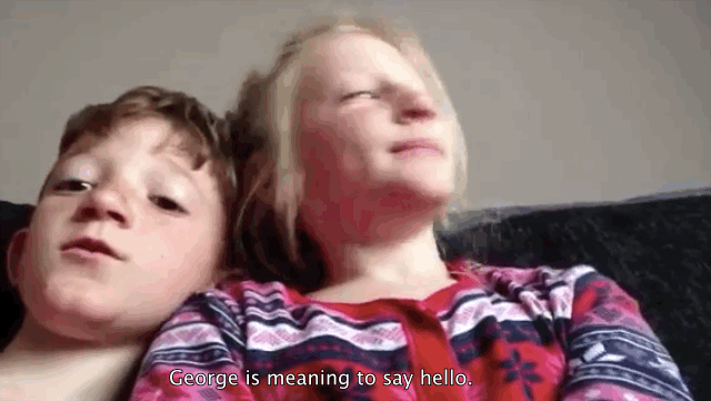 Don't worry little buddy, we get you! These siblings were making a "hello" video for their mom, when they figured their 6-year-old brother George was "meaning to say hello." YouTube WATCH: Dad Gives His Kids Horrible Christmas Presents, Records Their Unexpected Reactions Unfortunately, this introduction was lost in translation for poor George, who thought his big sis was calling him mean! YouTube Aww, George! No one thinks you are! George's big sister tries to clarify, to no avail. YouTube Watch the whole adorable interaction below. Just remember George, "sticks and stones may break my bones," but you're too cute for words. WATCH: 7 Reasons You Should Tune in to 'The Late Late Show with James Corden'