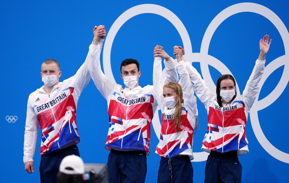 Adam Peaty, James Guy, Anna Hopkin and Kathleen Dawson delivered in the pool (Adam Davy/PA) (PA Wire)