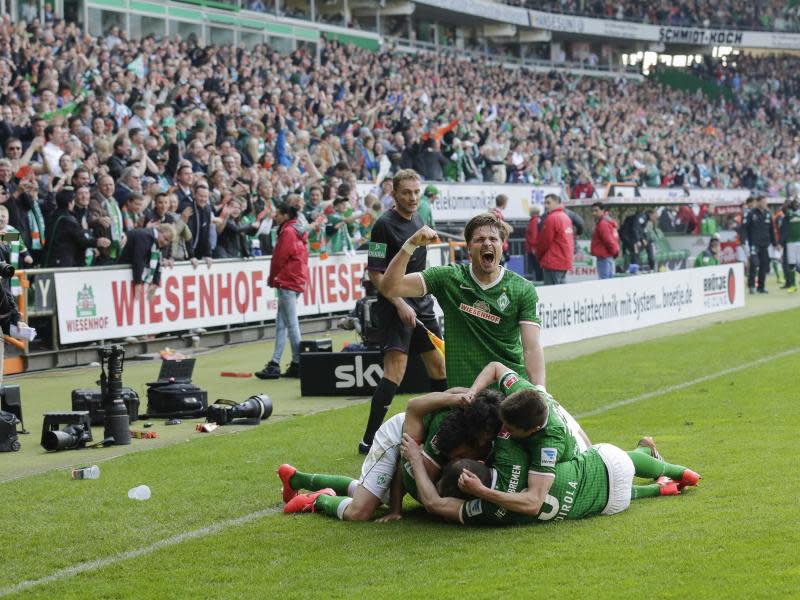 Die Bremer beseitigte durch den 3:1-Sieg gegen Hoffenheim die größten Zweifel am Klassenverbleib. Foto: Joerg Sarbach