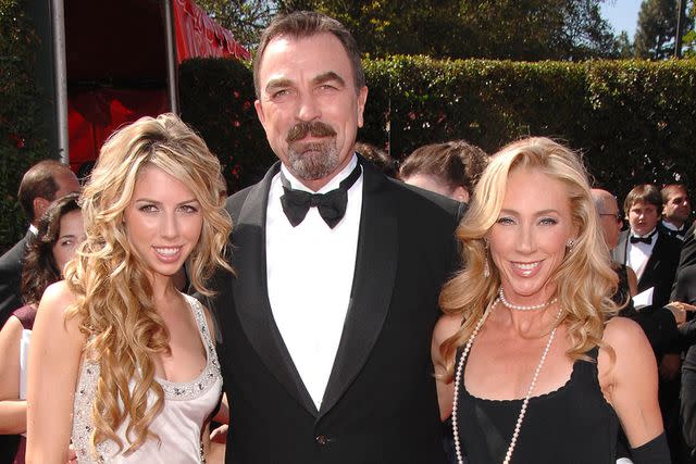 <p>Steve Granitz/WireImage</p> Tom Selleck with daughter Hannah and wife Jillie in 2007