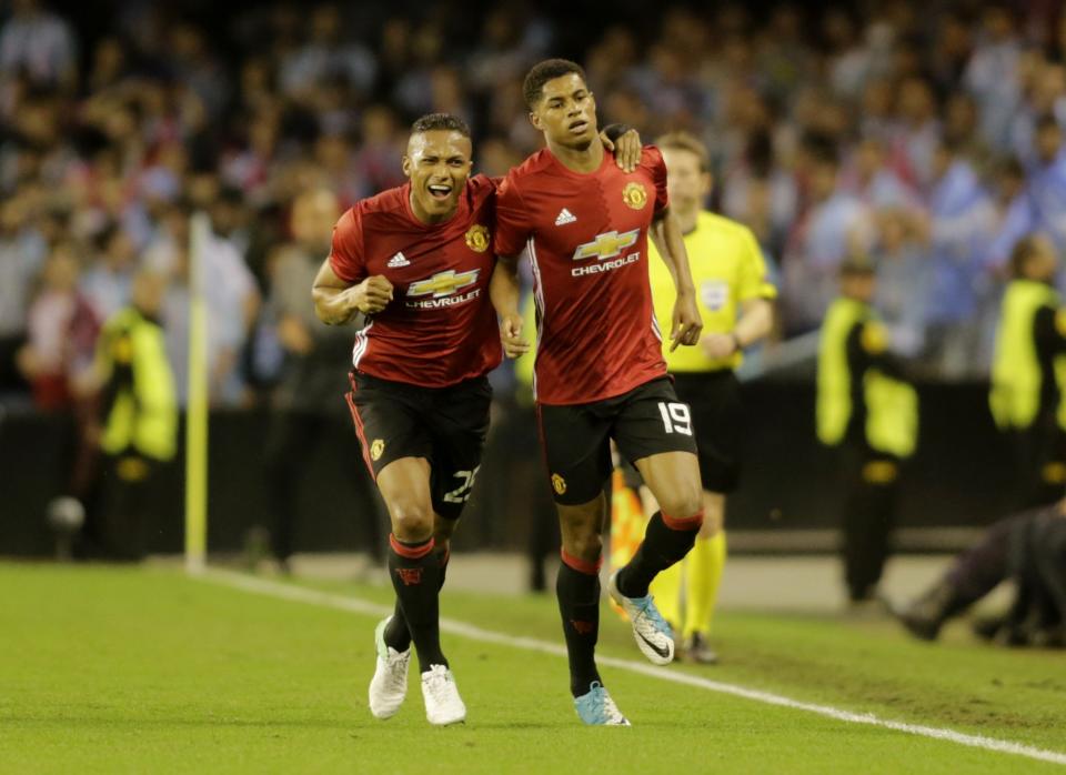 Marcus Rashford celebrates the winning goal