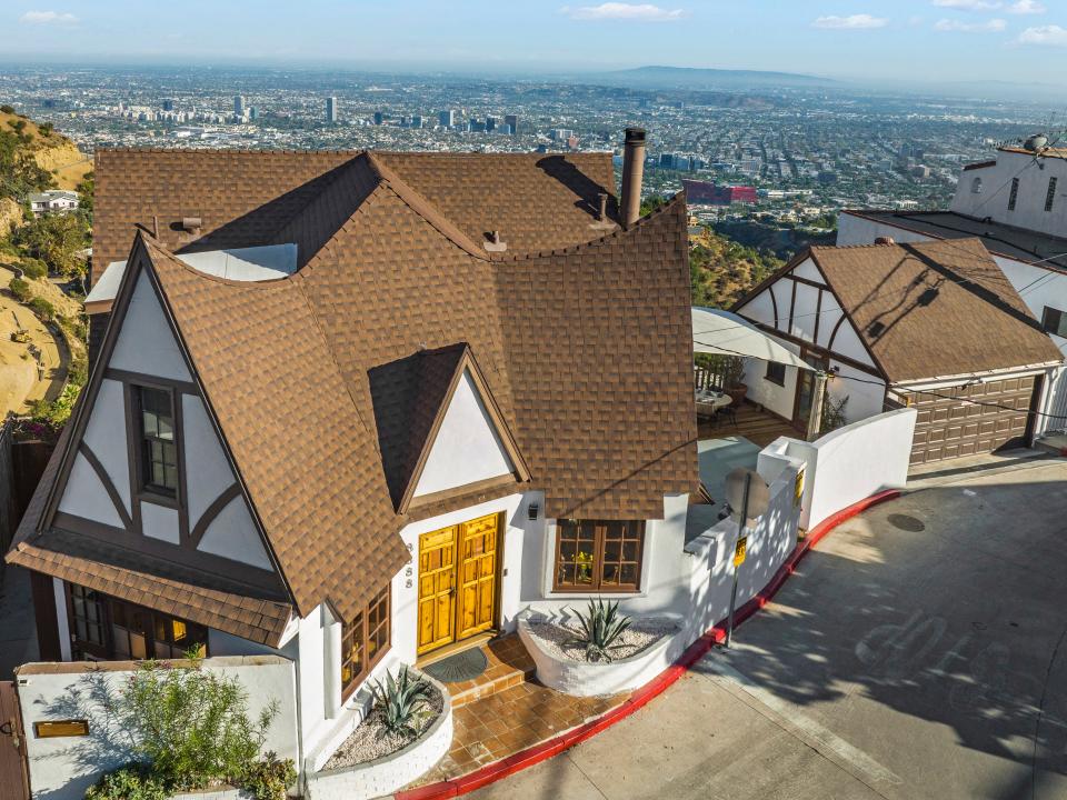 The exterior of the storybook house.