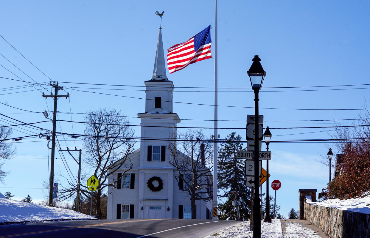 A view of Newtown, Conn., as it marks the 10th anniversary of the shooting at Sandy Hook Elementary School.