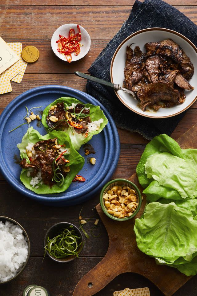 Korean Pineapple Beef Lettuce Wraps