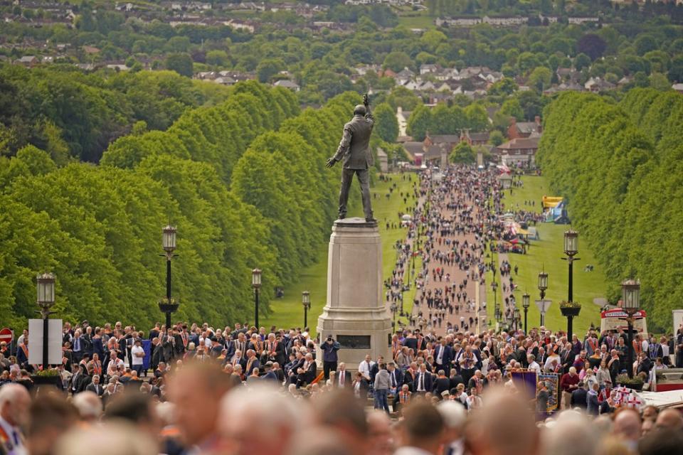 The event to mark the creation of Northern Ireland in 1921 comes after the Covid-19 pandemic postponed the celebrations last year (PA Wire)