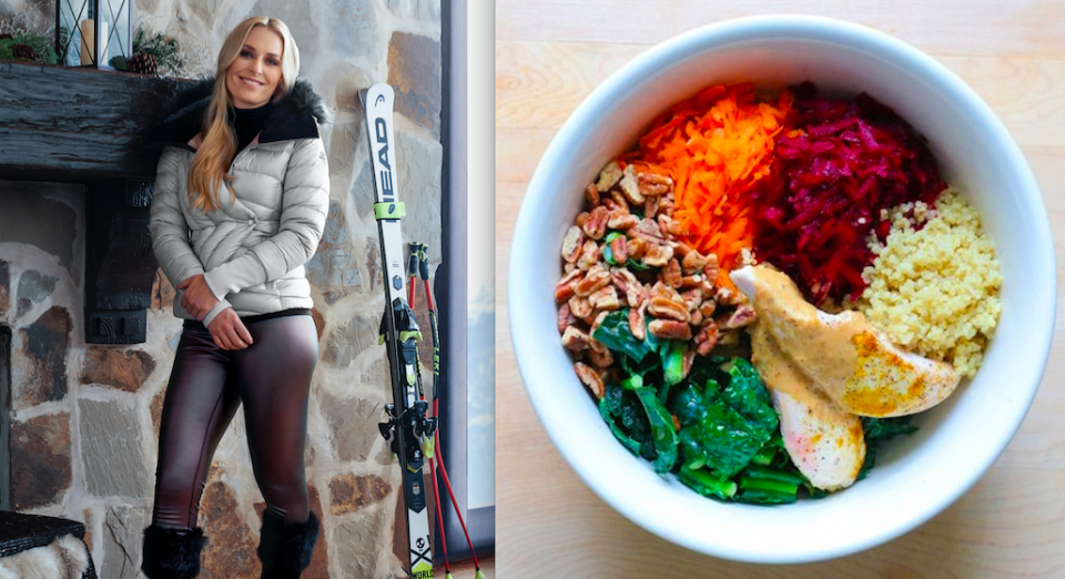 Here's what the four-time Olympian eats to stay fueled.