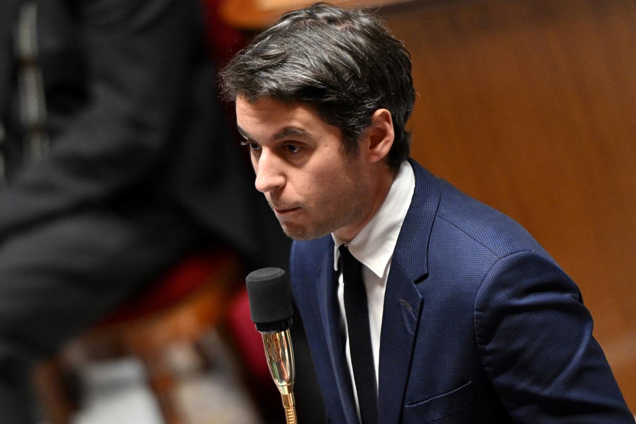 Gabriel Attal, le 5 décembre 2023 à l’Assemblée nationale. (Photo by Miguel MEDINA / AFP)