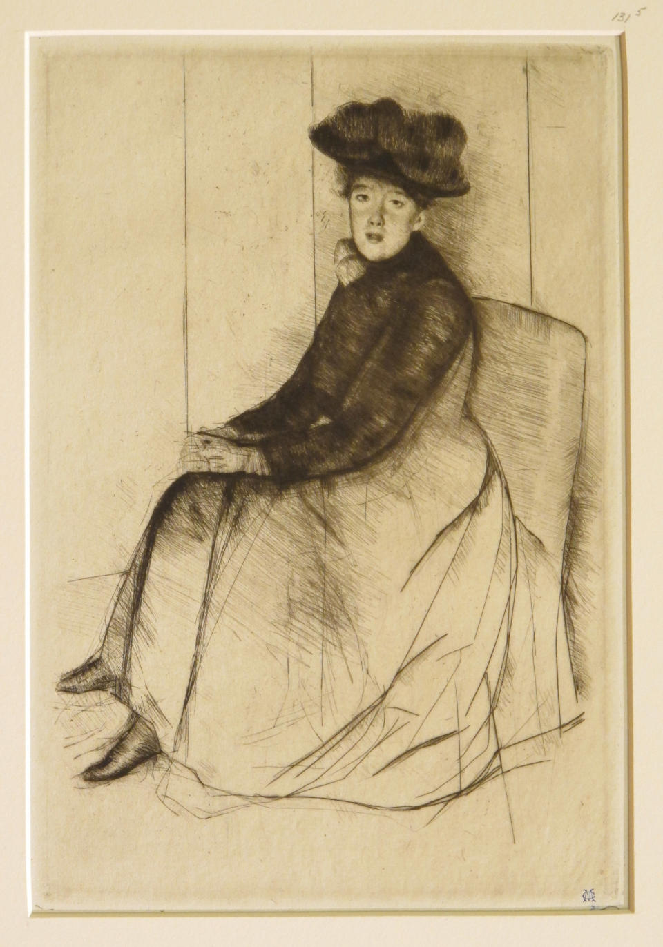 In this undated photo released by the New York Public Library, print entitled “reflection,” by American Artist Mary Cassatt is shown. Eighty-eight examples of Cassatt’s work as a printmaker will be on display at the New York Public Library starting Friday, March, 8, 2013, in an exhibit entitled “Daring Methods: The Prints of Mary Cassatt.” (AP Photo/New York Public Library, Mary Cassatt)