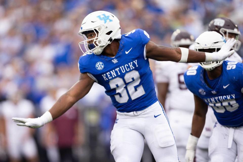 Trevin Wallace finished second on the Kentucky team in tackles in 2023.