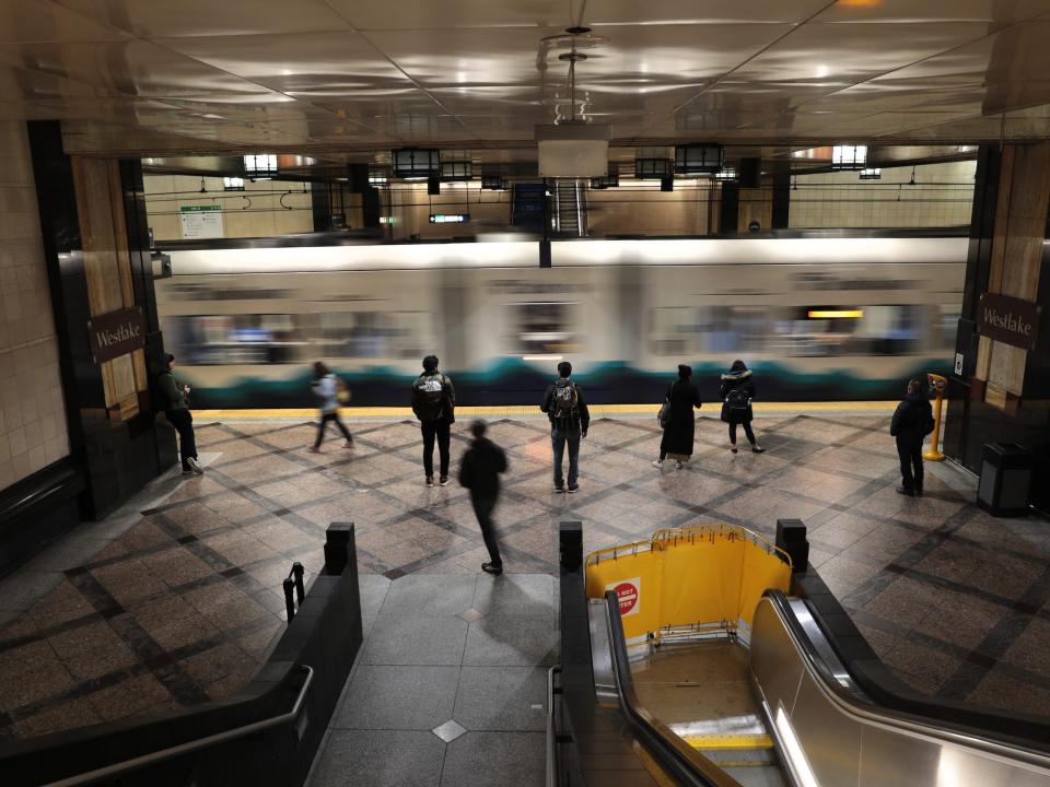 A light rail station on March 12, 2020 in Seattle, Washington.