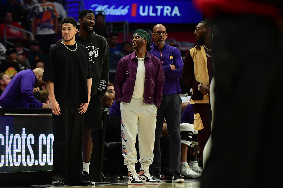 Phoenix Suns stars Devin Booker, Deandre Ayton and Chris Paul missed back-to-back nationally televised games this season. (Gary A. Vasquez/USA Today Sports)