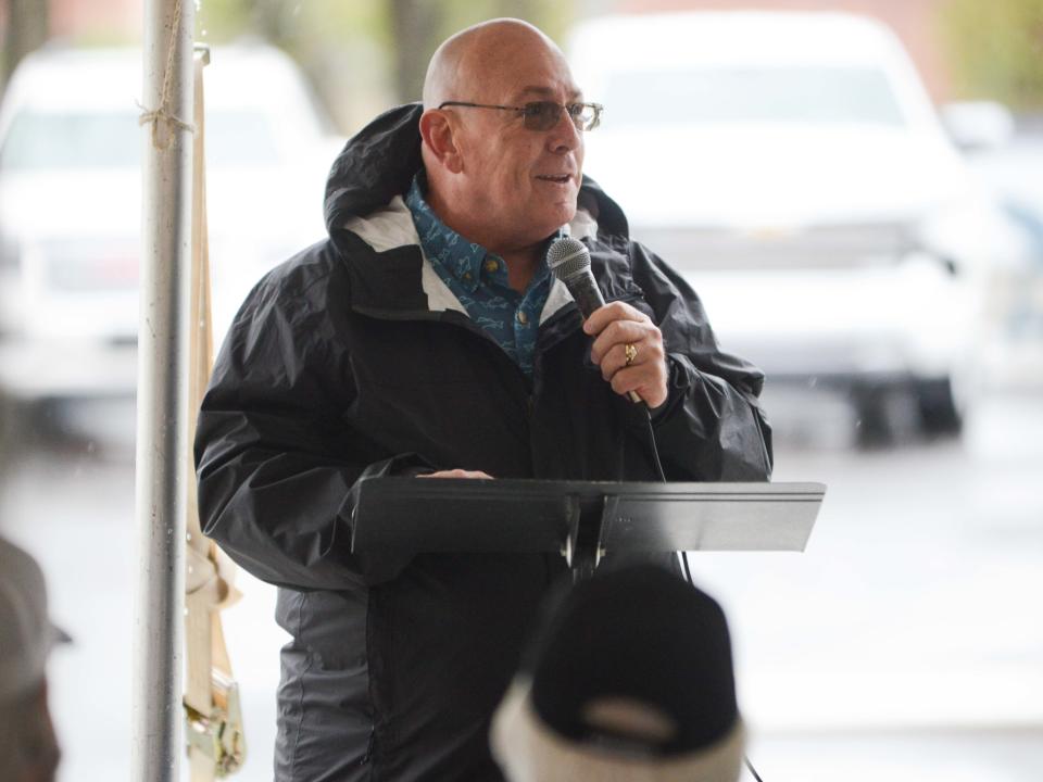 Care Center founder Nathan Young speaks during the Care Center Grand Opening on 351 N Liberty Street in Jackson, Tenn., on Thursday, April 11, 2024.