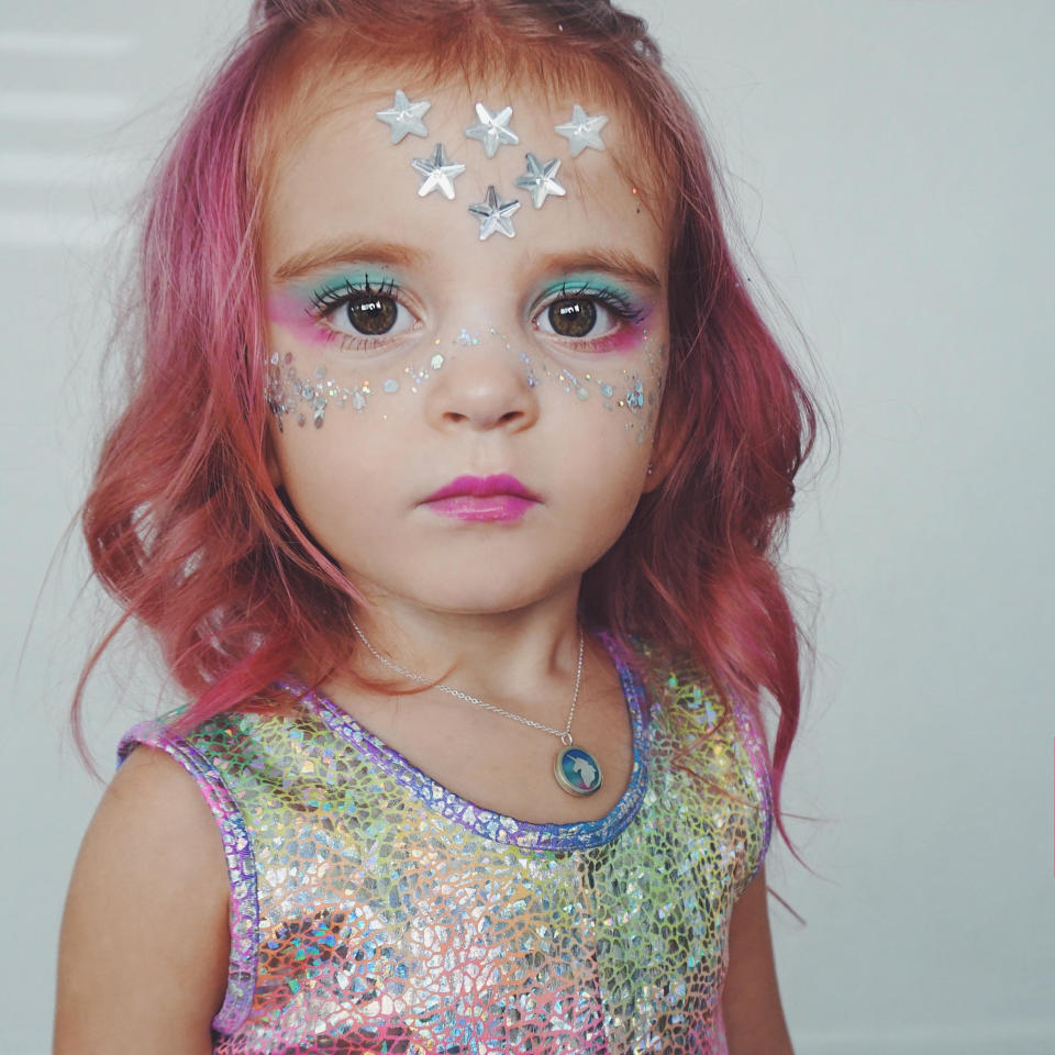 Makeup artist and beauty blogger Charity Grace LeBlanc is facing criticism over her 3-year-old daughter's pink hair. (Photo courtesy of Charity Grace LeBlanc)