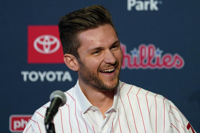 Philadelphia Phillies' Trea Turner plays during a baseball game, Wednesday,  May 10, 2023, in Philadelphia. (AP Photo/Matt Slocum Stock Photo - Alamy