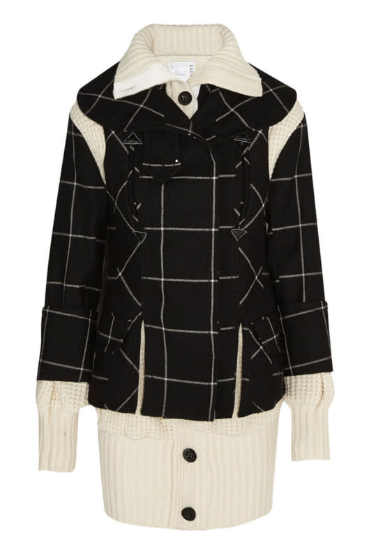 Sacai three-piece wool coat