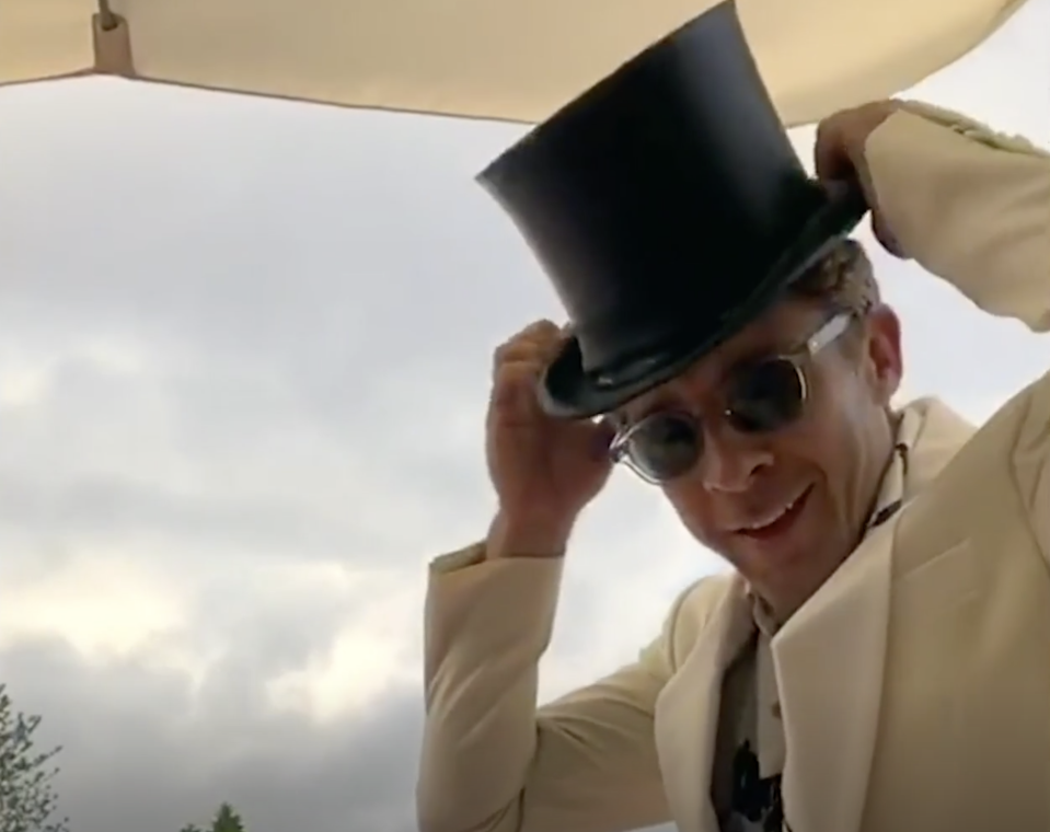 Hugh Sheridan in a top hat