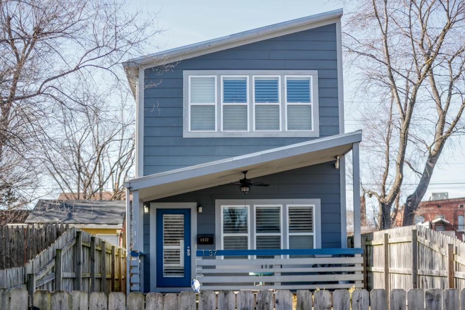 A home at 1037 Hosbrook St. near the former Peppy's Grill in Fountain Square was renovated by Karen Laine of the "Two Chicks and a Hammer" and  "Good Bones" TV shows on Wednesday, March 2, 2022, in Indianapolis.