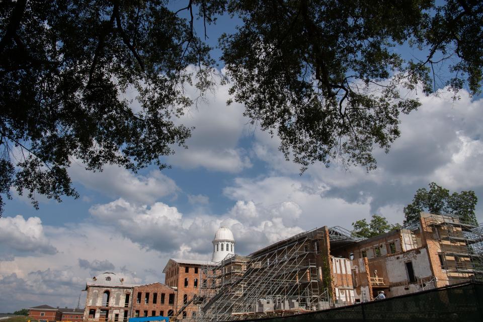 June 27, 2022; Tuscaloosa, AL, USA; The new east wing is going up at Bryce Main after the original wing had to be demolished, while reconstruction on the west wing and central wings of the building continue. Gary Cosby Jr.-The Tuscaloosa News