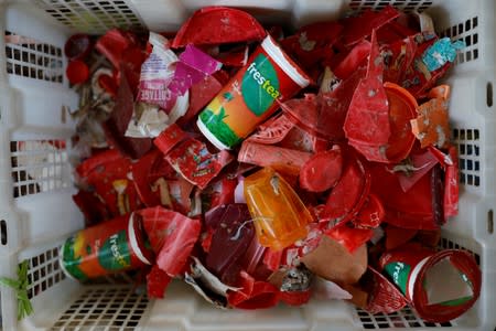 The Wider Image: Cash for trash: Indonesia village banks on waste recycling