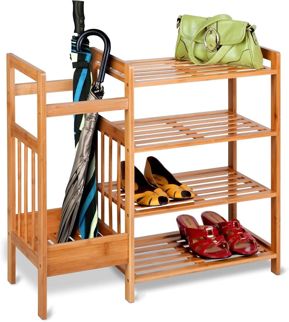 <p>The <span>Honey-Can-Do 4-Tier Bamboo Entryway Organizer</span> ($39, originally $78) is so useful and a stylish find for the entry way of your home. The bamboo design not only fits many aesthetics but also provides a way to drain excess water from your outdoor shoes and necessities. You can also use this as a regular storing rack in your home, whether it's a kid's playroom, your bedroom, or the living room. </p>