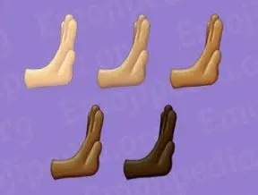 rightwards pushing hand emoji in various skin tones