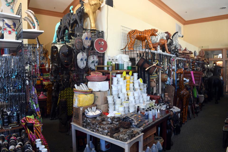 Everything from home decor to jewelry, clothes to incense, shea butter and black soap is on offer at Africa Art, Antiques and Gifts in the Kraaz Square building in Fort Pierce. Store owner, Ndiaga Niang, greets every customer with, "Welcome to Africa."